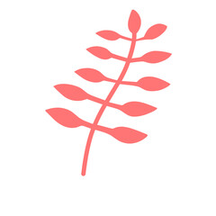 Minimalist botanical print: coral leaf silhouette against a dark expansive backdrop