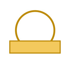 Minimalist graphic featuring golden geometric shapes against a dark backdrop