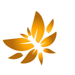 Abstract botanical golden petals motif on contrasting dark backdrop elegance