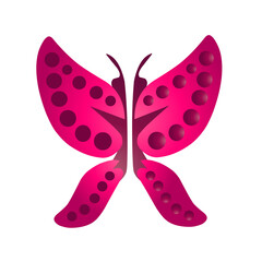Vibrant magenta butterfly vector illustration against a dark background