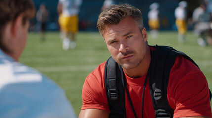 Naklejka premium Paramedic Assisting with Sports Injury on Field