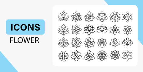 set of abstract floral elements