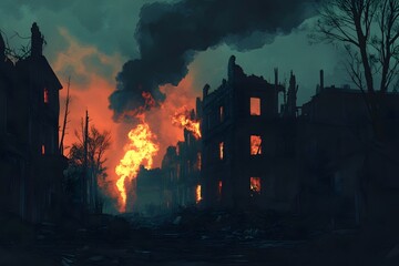 The ruins after the fire