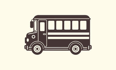 School bus icon, school bus icon outline coloring book page line art vector silhouettes  