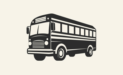 School bus icon, school bus icon outline coloring book page line art vector silhouettes  