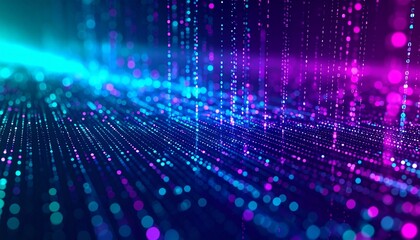 Ethereal cloud of interconnected dots forming an algorithm matrix, soft gradients transitioning from teal to purple for a dreamlike effect 