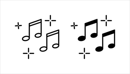 Set of Musical Notes and Clef Symbols, vector illustration on a white background.
