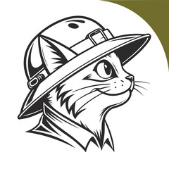 Obraz premium Vector Illustration of a Cat Simple Graphic Design with CMYK Colors and Basic Fonts for Creative Projects