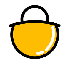 Stylized vibrant yellow chalice icon on stark dark background for presentation