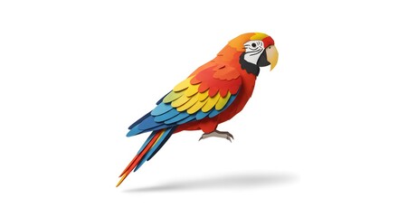 Fototapeta premium Vibrant Scarlet Macaw Paper Art: A Colorful Tropical Bird