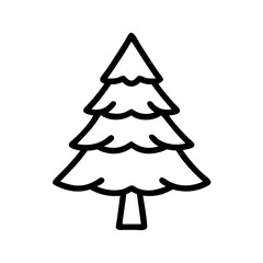 Fototapeta premium Pine tree icon in simple line drawing style on transparent background, suitable for forest conservation graphics and camping-themed visuals