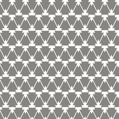 seamless geometric pattern with triangles, continuous zig-zag or chevron-like effect, horizontal rows, pointing both upwards and downwards, repeating motif of interconnected triangles or arrowheads.