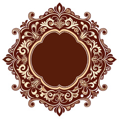 frame, ornate, decorative, vintage, floral, swirls, elegant, antique, retro, brown, beige, design element, border, emblem, badge, label, invitation, wedding, greeting, card, template, classic, luxury,