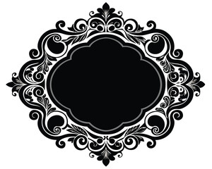 frame, floral, black, white, decorative, ornate, vector, design, elegant, vintage, flourish, swirl, leaf, botanical, invitation, label, badge, emblem, border, retro, classic, wedding, greeting, design