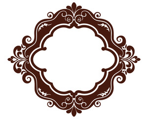 frame, border, ornate, elegant, brown, swirl, flourish, vintage, antique, retro, decoration, design element, vector, classic, art, decorative, isolated, white background, invitation, wedding, luxury, 
