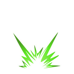 Emerging luminescence: Geometric green burst on stark backdrop of absolute darkness