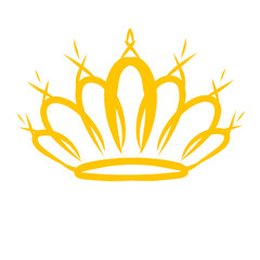 Golden Crown Icon on Black Background: A Symbol of Royalty and Prestige