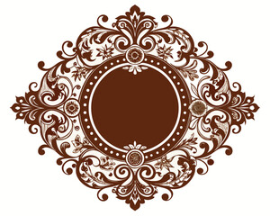 frame, floral, vintage, brown, ornament, decorative, elegant, flourish, border, baroque, victorian, design, vector, illustration, template, wedding, invitation, announcement, retro, antique, classic, 