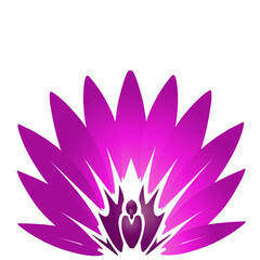 Abstract Floral Design: A Harmonious Fusion of Magenta Tones and Sharp Geometric Lines