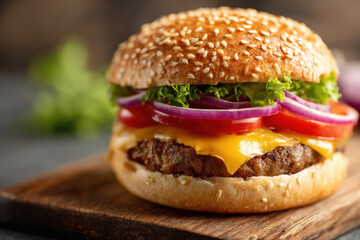 Plant-Based Burger with Sesame Bun