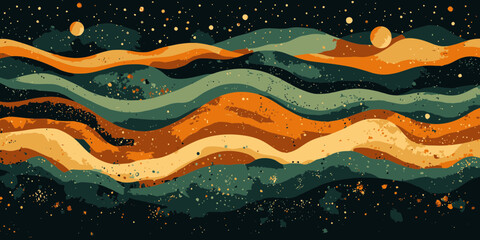 Exploration of compost layers in an abstract vector format showcasing organic materials and textures