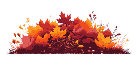 Colorful autumn leaves creating a vibrant natural landscape for seasonal design and decoration
