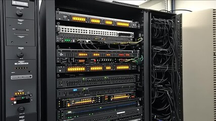 Server Rack Full of Network Equipment