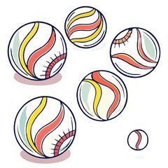 Colorful Glass Marbles Circle – Playful Vector Background with Copy Space