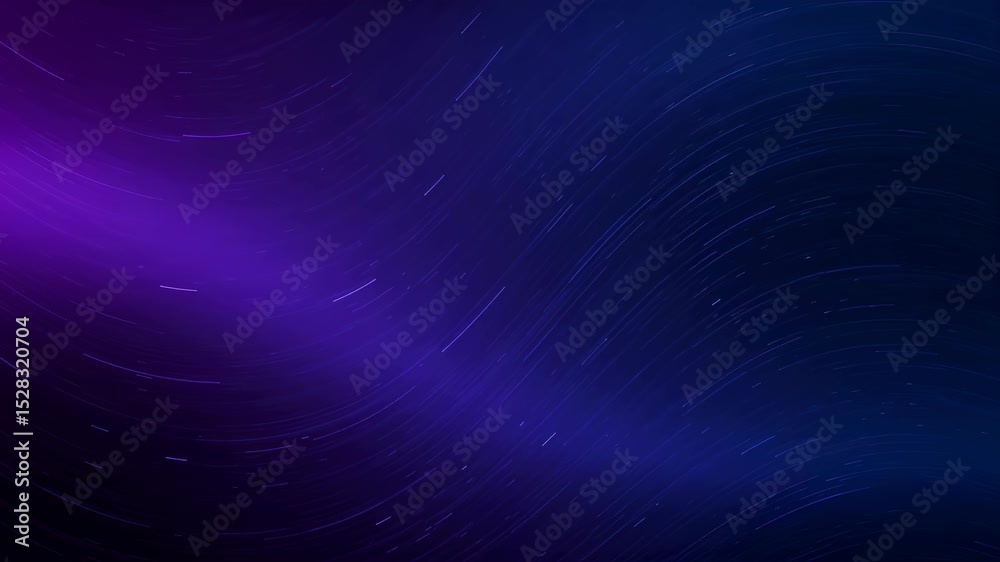Wall mural abstract blue and purple wave background with glowing particles. futuristic digital data flow and en
