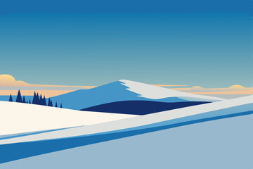 winter landscape in the mountains
