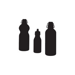 Bottle of water isolated silhouette 