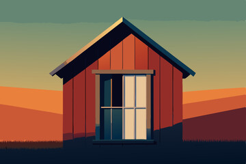Obraz premium house in the desert