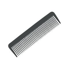 Simple Dark Gray Comb on a White Background Hair Styling and Personal Grooming Concept Isolated Object Vector Illustration