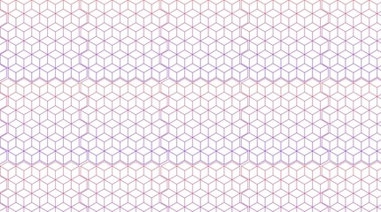 Interlocking Hexagonal Grid Pattern in Red and Purple Lines.