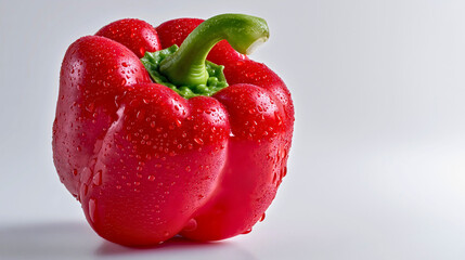 A large pepper enriched with healthy vitamins  a tasty and nutritious addition to a diet with sweet red bell pepper.




