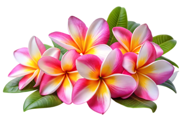 plumeria pink white frangipani flowers image isolated on transparent