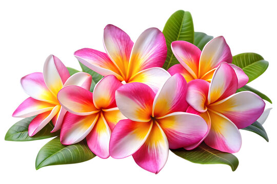 Fototapeta plumeria pink white frangipani flowers image isolated on transparent