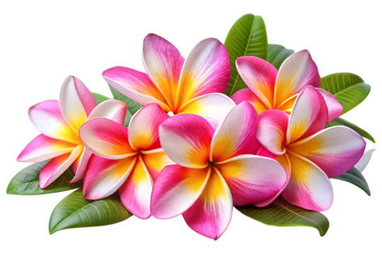 plumeria pink white frangipani flowers image isolated on transparent