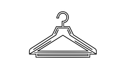 Simple clothes hanger in minimalist line art style  
