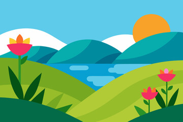 Obraz premium An Absolutely Beautiful View Of A Field Of Various And Brightly Colored Flowers
