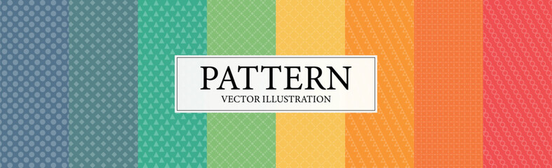 Assembly of seamless patterns, abstract shapes - Vector illustration