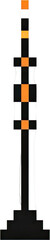 Pixel Art Traffic Signal: Black and Orange Vertical Design