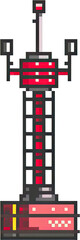 Pixel Art Retro Red Communication Tower