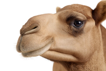 Obraz premium Curious camel portrait studio setting animal photography close-up view wildlife concept