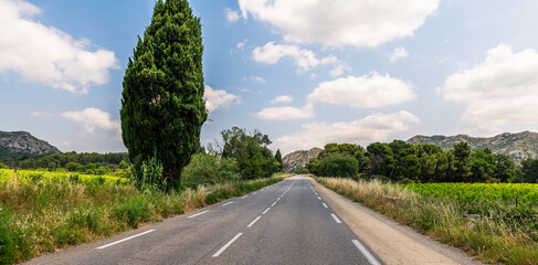 Alpilles Road between Les Baux and Saint Rémy de Provence, France