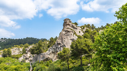 Landscape from Les Baux de Provence, in Bouches du Rhône, France