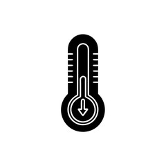 creative and simple minimal details Outline   Thermometer temperature up and down icon vector 