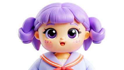  3d Cute japanese school girl 