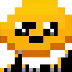 Pixelated cartoon animal with vibrant yellow color.