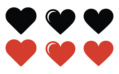 Heart icon set vector for valentine day design element 